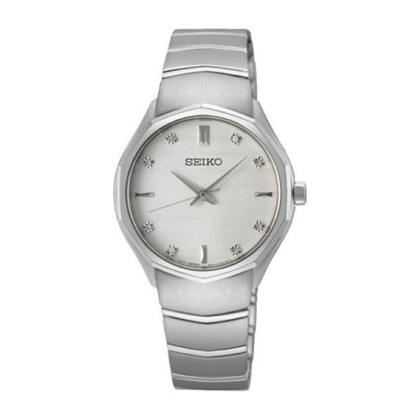 Seiko Ladies' Elegant - All Stainless Steel - Diamond Dial - SUR615P1