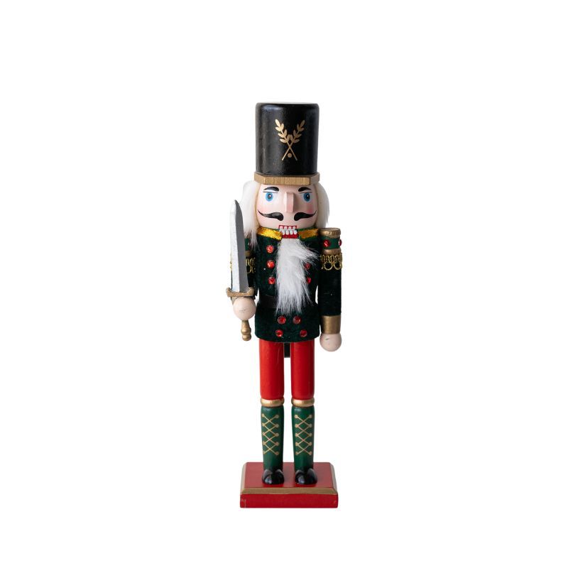 Nordic Scandinavian Dark Green Decor Wooden Christmas Nutcracker Soldier