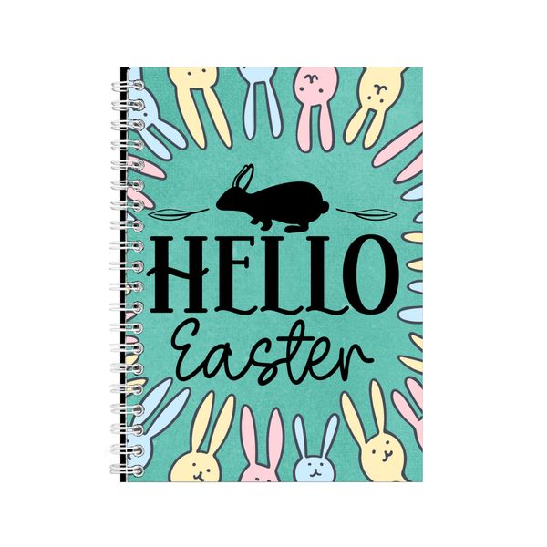 Hello A5 Notebook Spiral and Lined Easter Graphic Design Notepad Present087