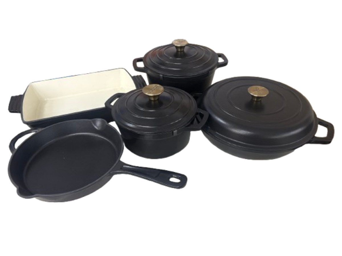 Fr-8 Piece Cast Iron Pot Set (Black) | Shop Today. Get it Tomorrow