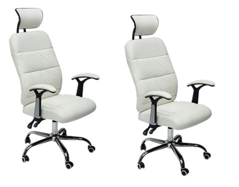 Office Chairs Executive MidBack Ergonomic 2Pack White Colour