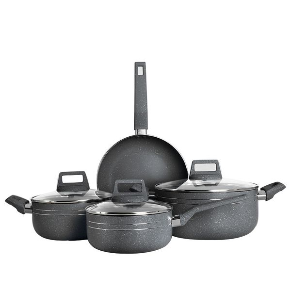 Grey Aluminum Non-Stick 7 piece Pot