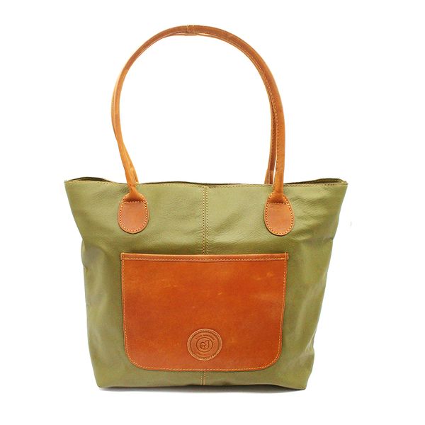 Minx Genuine Leather Olivia Handbag - Green