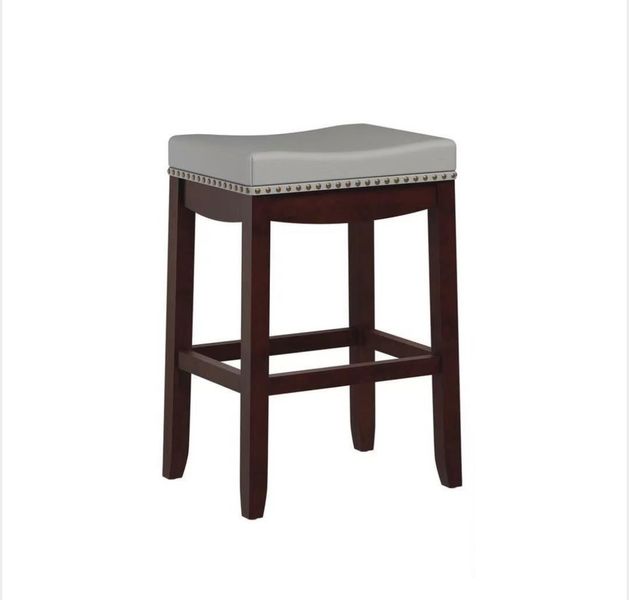 JOST Grey&amp;Brown Leather Stool