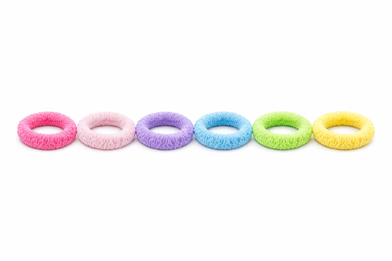6 Piece Mixed Colour High Elastic Hair Ties Set