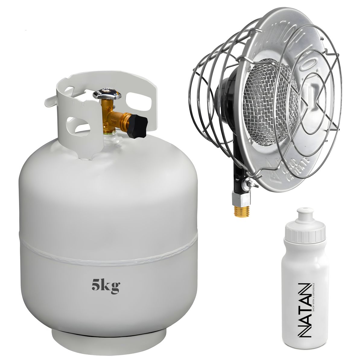 Portable Infrared Gas Heater Top u0026 5kg Cylinder Set u0026 Natan Bottle | Shop  Today. Get it Tomorrow! | takealot.com