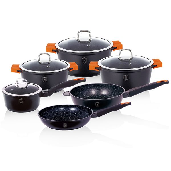 Berlinger Haus 10 Piece Marble Coating Cookware set - Granit Diamond Line