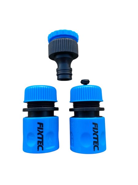 Fixtec 1/2" x 3/4" 13mm 3 Piece Water Hose Quick Connector Set