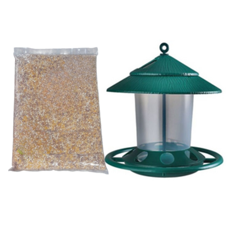 Optipet Wild Bird Feeder with 500g Garden Bird Seed -Hanging Outdoor Feeder Image