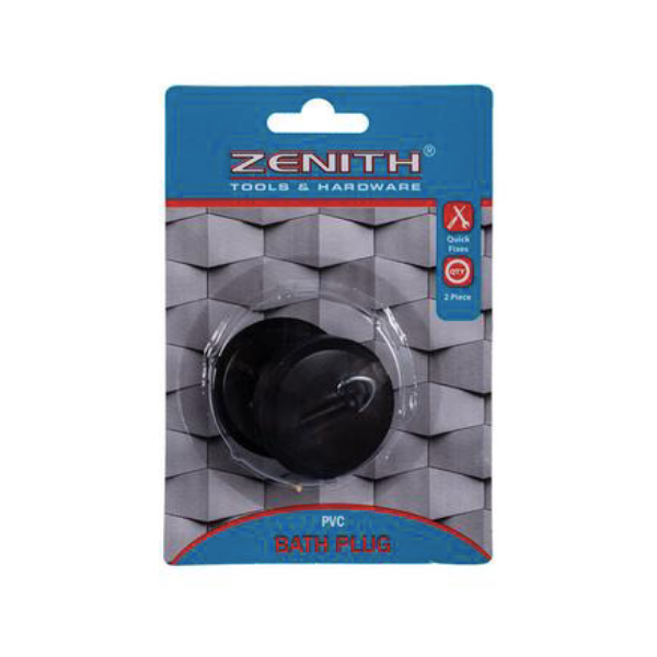 Zenith Homeware - Black Bath Plugs- 3 Packs Of 2