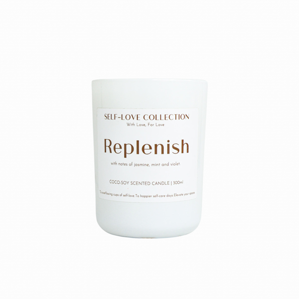 Coco-Soy Scented Candle 250g | Replenish - Geranium &amp; Mint