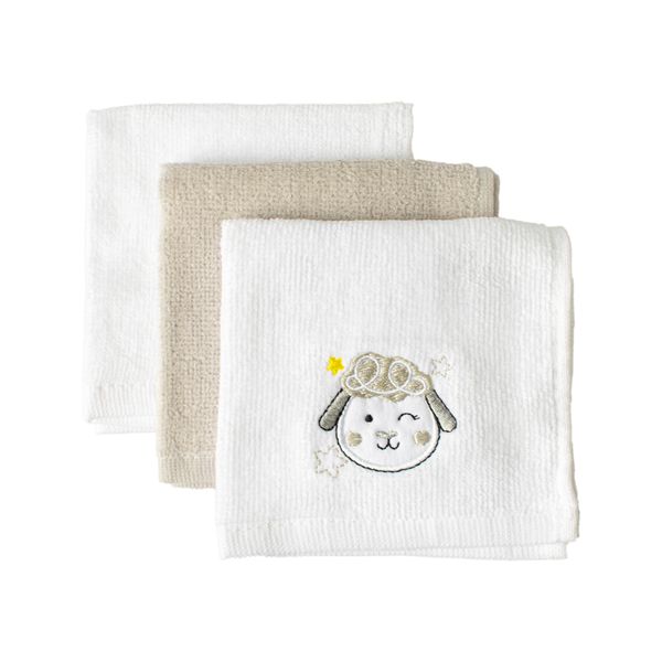 Baby 3PK Lamb Face Cloth