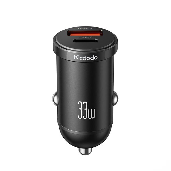 Mcdodo 33w Mini Dual Port Fast Car Charger With LED Light USB-C and USB-A