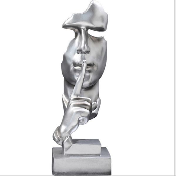 Resin Ornament of Golden Abstract Characters - Silence Silver
