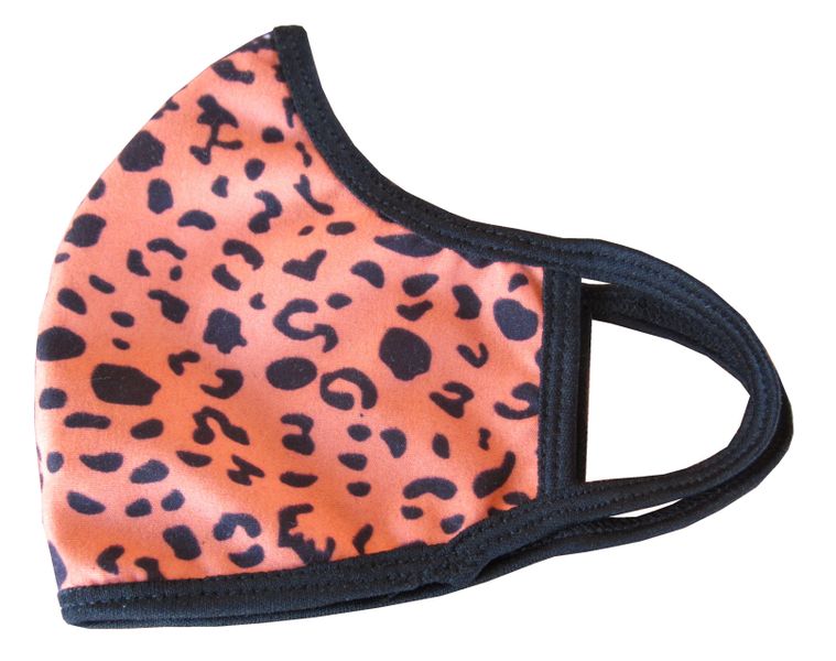 Reusable Fabric Face Mask - Orange/Black image