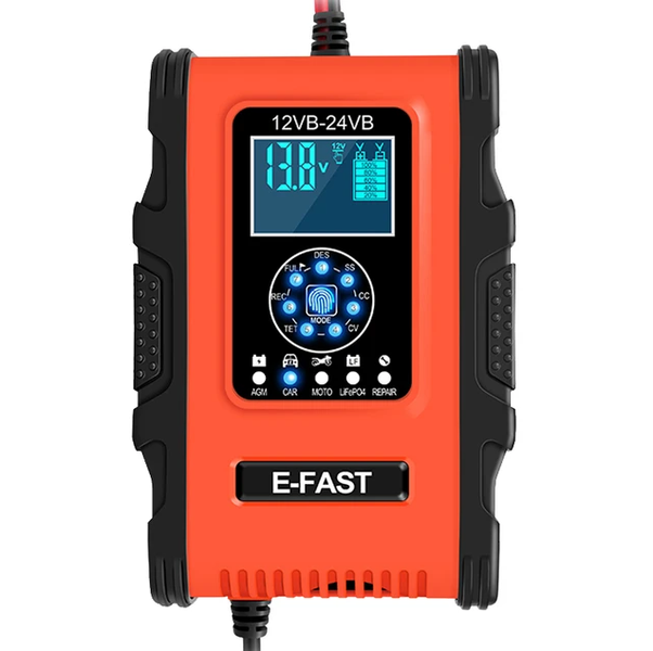 Professional Automatic Battery Charger Long Service 12V 12A 24V 6A-Red