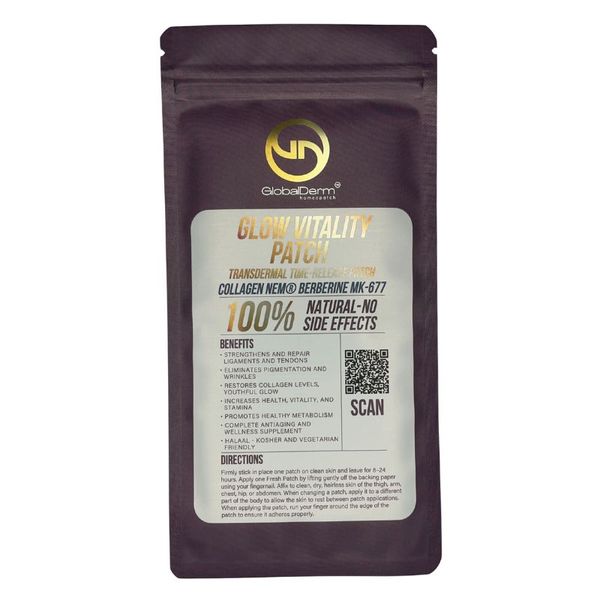 Globalderm - Glow Vitality Patch with COLLAGEN, NEM , Berberine, MK-66