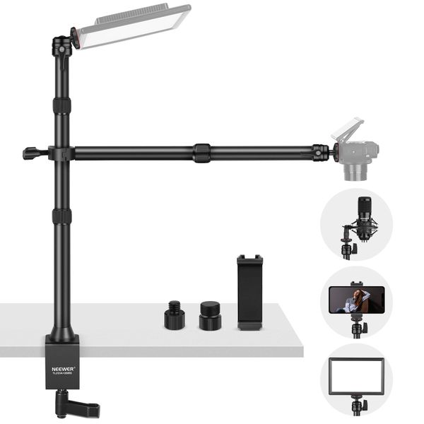 Neewer TL253A + DS001 Desktop Camera Mount With 1/4" Ball Head &amp; Clamp
