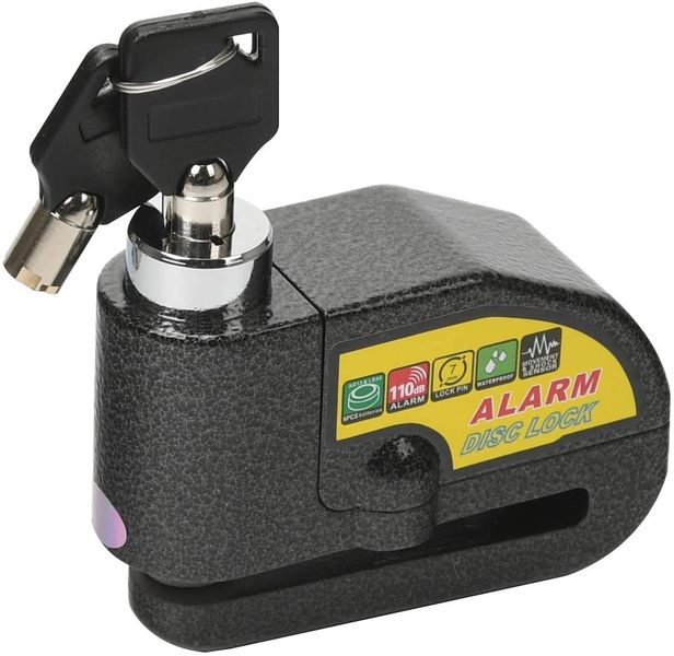 Motorcycle and Bicycle Disc Brake Waterproof Alarm Lock Blue
