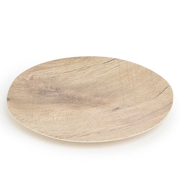 George &amp; Mason - Wood Look Melamine Dinner Plates - Set of 4