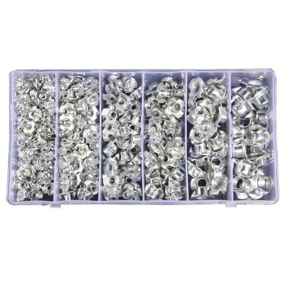 245Piece Galvanized Four-Claw Nut Assortment Set M3-M10
