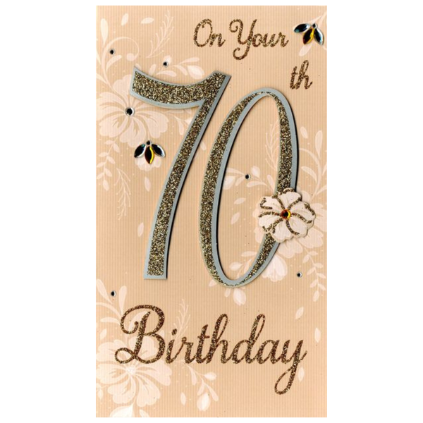 Greeting Card - 70th Birthday - Gold