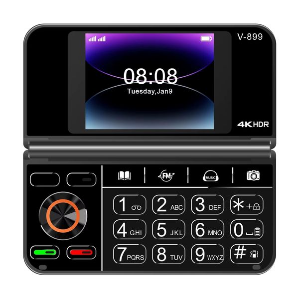 Flip Phone for Elderly and Children - FM Radio - Big buttons - 3LED light