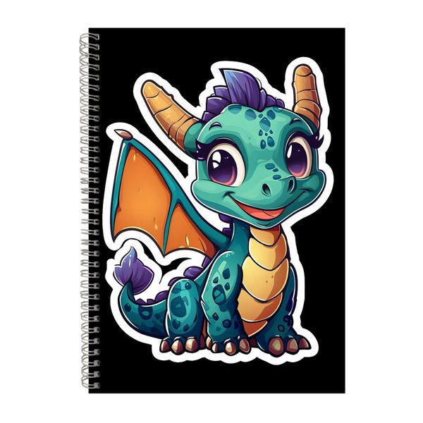 Green 1 A4 Notebook Spiral Lined Trendy Notepad image
