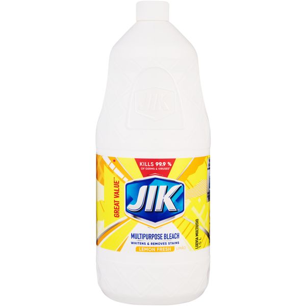 JIK 1.5l, Liquid Thin Bleach, Laundry Stain Remover, Lemon