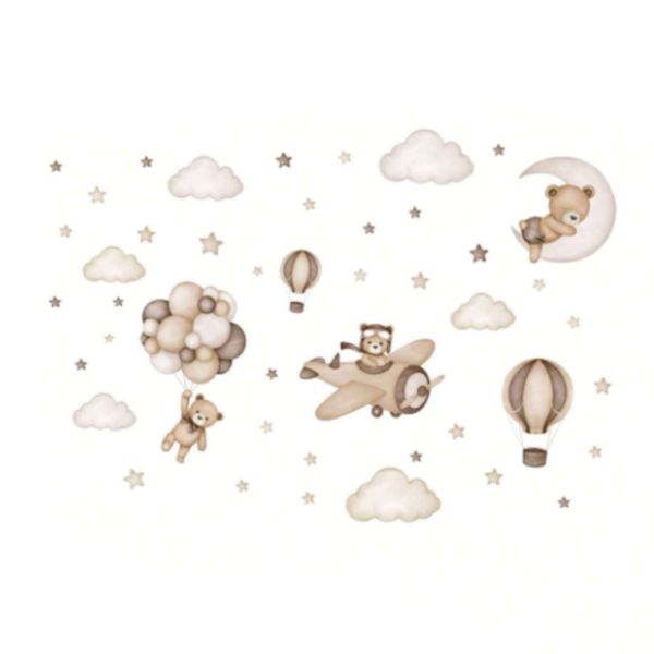 UGABUGA Flying Bear Kids Wall Art Decor Stickers