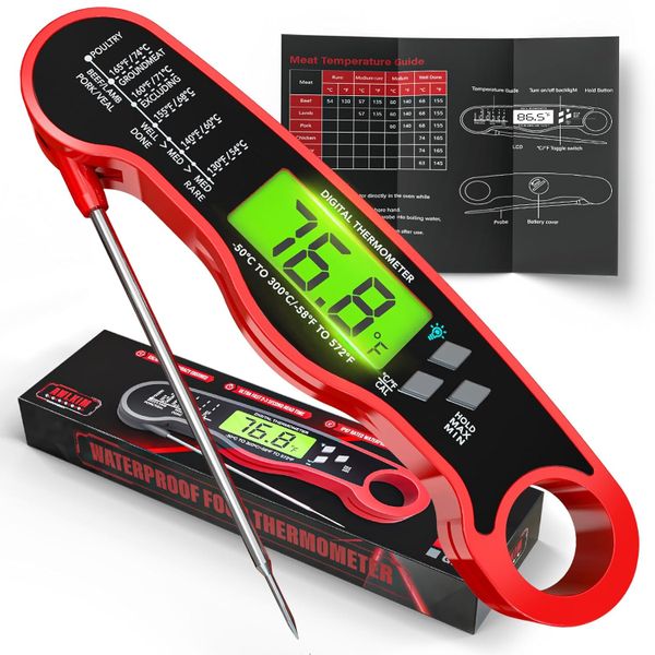 TechByte Digital Meat Thermometer for Grilling and Cooking - Instant Read