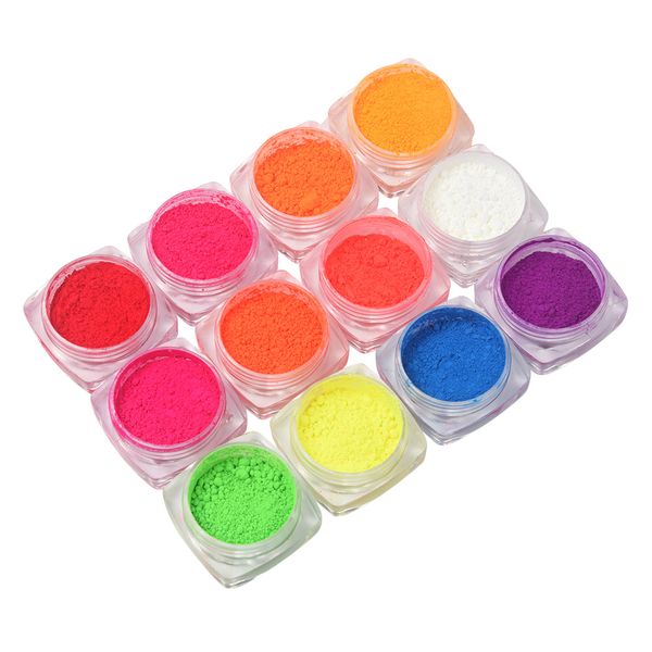 Mini Jars Fluorescent Mica Powder Dye for Epoxy Resin - Set of 12