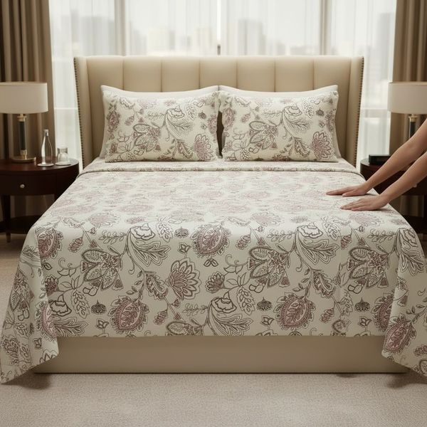 Damsaar - Queen 4 Piece Printed Winter Flannel Sheet Set - 100% Cotton