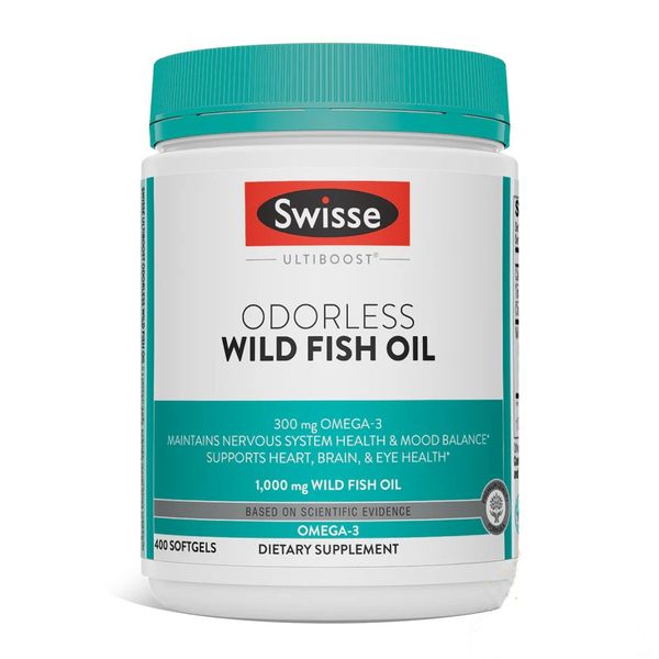 Swisse Ultiboost Wild Fish Oil Omega 3 - 400 Capsules Of 1000mg Per Capsule