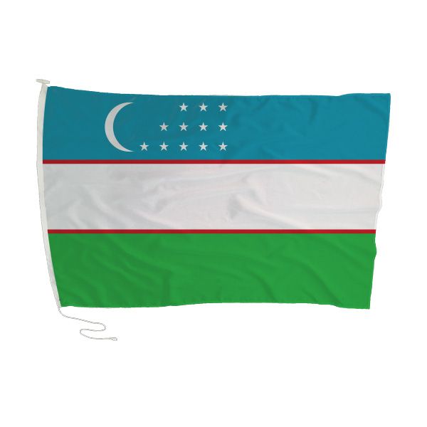 Uzbekistan Flag with Rope and Toggle - 180 x 120cm