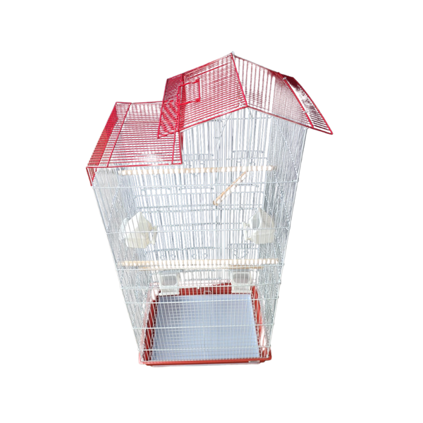 Budgie Bird Cage - 48x36x100cm - Red &amp; White