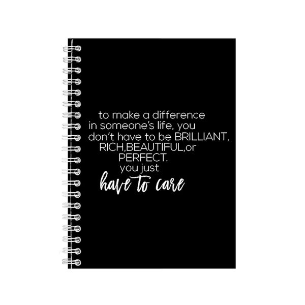 Difference A5 Notebook Spiral Lined Motivational Sayings Graphic Notepad141