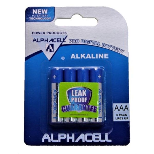 Alphacell Alkaline Pro Digital Battery - Size AAA 4 Piece