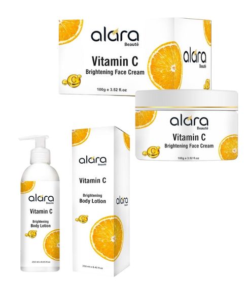Alara Vitamin C Brightening Lotion 250ml and Alara Brightening Cream 100g