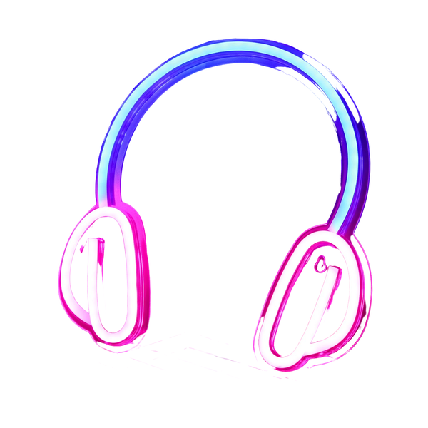 USB Powered Headphone Neon Lamp With Back Plate + On /Off Switch