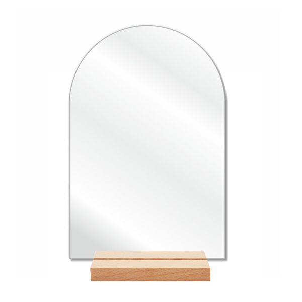 10x15cm Acrylic Blank Arch Blank Sign with Wooden Stand - Set of 2