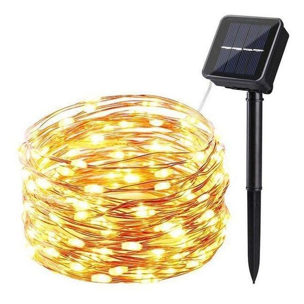 245 Solar Powered Copper Wire Decor Fairy Light 20M LED Warm White