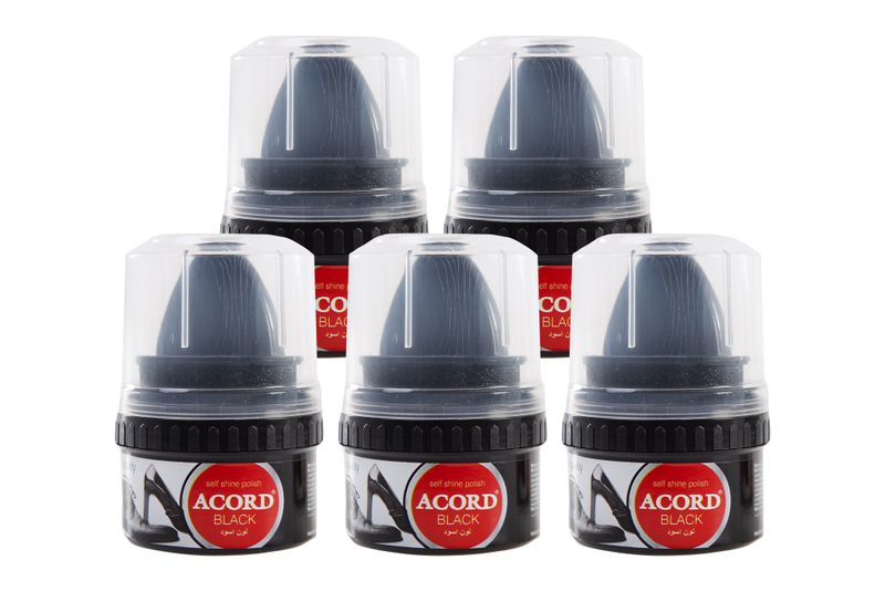 Shoe Polish Black Accord Cream 50ml - 5 Pack