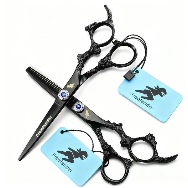 6 Inch Black Dragon Handle Professional Hair Cutting Hair Salon Scissors