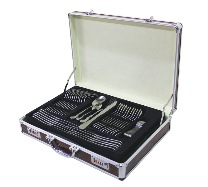 84 Piece Stainless Steel Cutlery Set in Two-Tier Storage Case