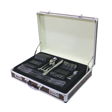 84 Piece Stainless Steel Cutlery Set in Two-Tier Storage Case