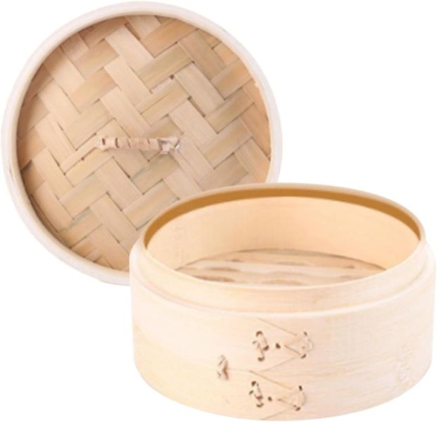 Natural Bamboo Steamer Basket Lid Chinese Dim Sum Vegetables