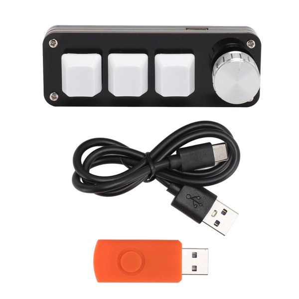 3 Key Macro Keypad Knob, Blue Switch, Hot Swappable
