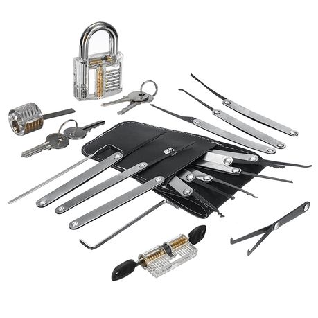 Premium 25 Piece Locksmith Set with 15 Lock Picks and 3 Practice