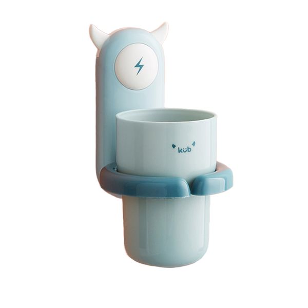 KUB Toothbrush Cup Holder with Removable Cup - Blue Monster
